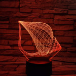 Csigaház 7 színű 3D led lámpa