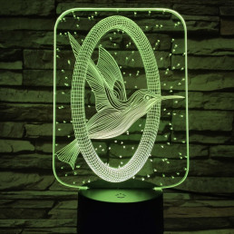 Kolibri 7 színű  3D led lámpa