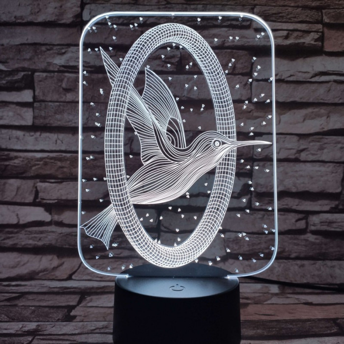 Kolibri 7 színű  3D led lámpa