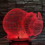 Orrszarvú 2 7 színű 3D led lámpa