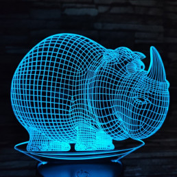 Orrszarvú 2 7 színű 3D led lámpa