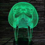 Rozmár 7 színű 3D led lámpa