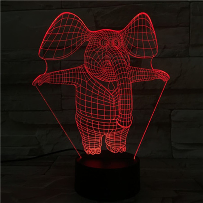 Bébi Elefánt 7 színű 3D led lámpa
