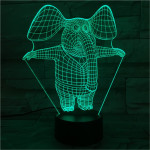Bébi Elefánt 7 színű 3D led lámpa