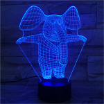 Bébi Elefánt 7 színű 3D led lámpa