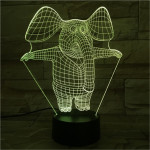 Bébi Elefánt 7 színű 3D led lámpa