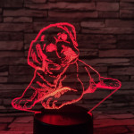 Fekvő Kutya 3D led lámpa