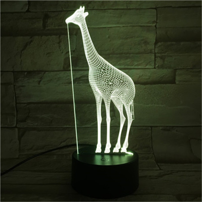 Zsiráf 7 színű 3D led lámpa