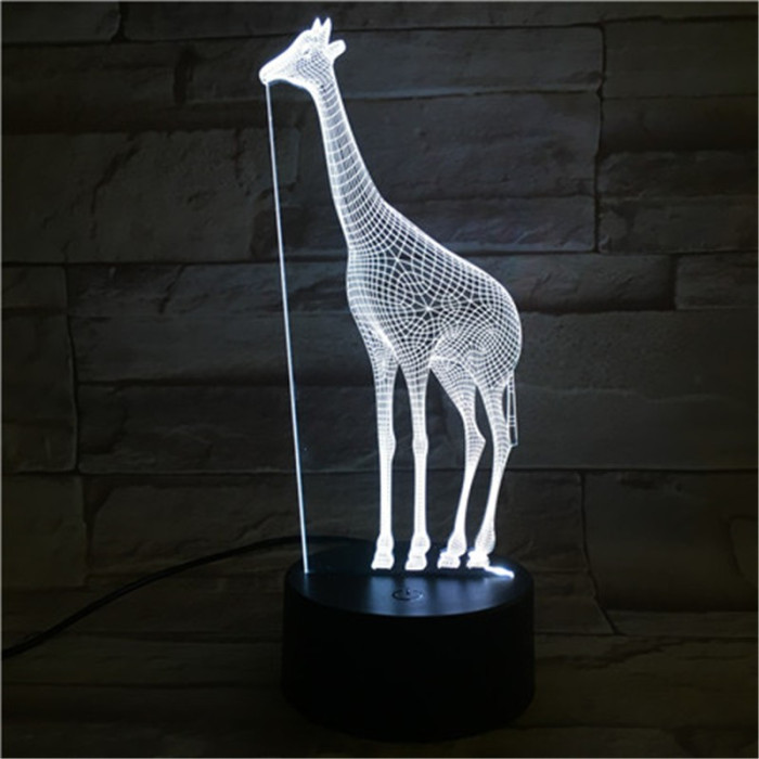 Zsiráf 7 színű 3D led lámpa