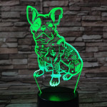 Kutya 7 színű 3D led lámpa