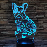 Kutya 7 színű 3D led lámpa