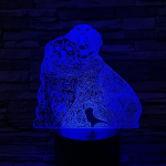 Két Kutya 7 színű 3D led lámpa
