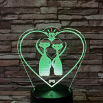 Cica Love 7 színű 3D led lámpa
