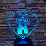 Cica Love 7 színű 3D led lámpa