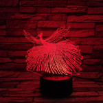 Páva 7 színű 3D led lámpa