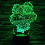 Béka fej 7 színű 3D led lámpa