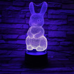Nyuszi  7 színű 3D led lámpa