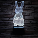 Nyuszi  7 színű 3D led lámpa
