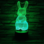 Nyuszi  7 színű 3D led lámpa