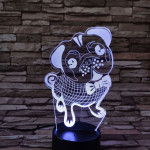 Boxer nyakkendőben  7 színű  3D led lámpa