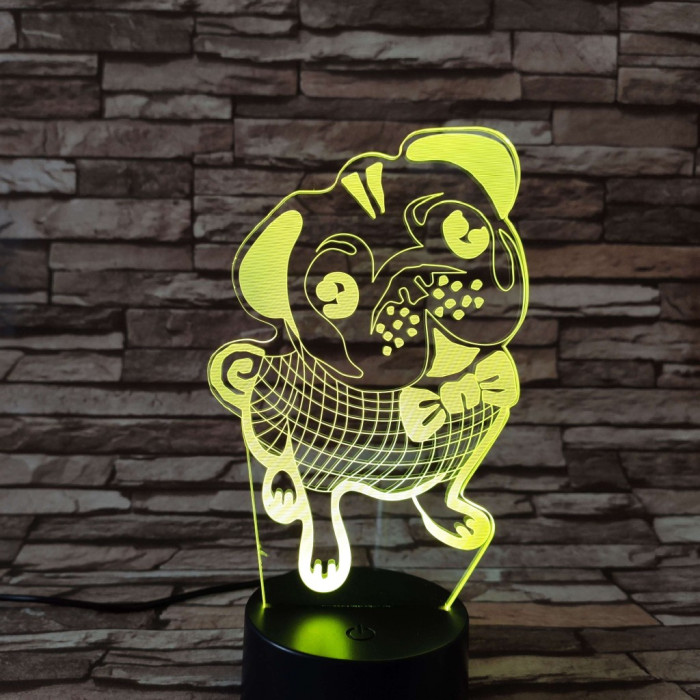 Boxer nyakkendőben  7 színű  3D led lámpa