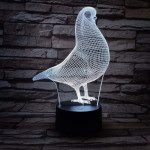 Galamb 7 színű 3D led lámpa