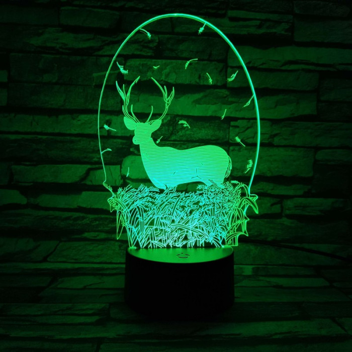 Szarvas 7 színű 3D led lámpa