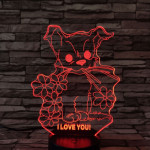 Kiskutya virág 7színű 3D led lámpa