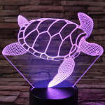 Teknős úszik 7 színű 3D led lámpa