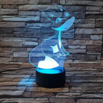 Róka mosoly 7 színű 3D led lámpa