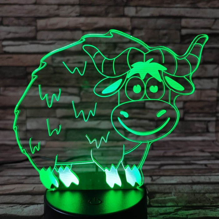 Kos 7 színű 3D led lámpa