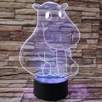 Víziló szégyenlős 3D led lámpa