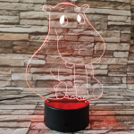 Víziló szégyenlős 3D led lámpa
