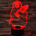 Pingvin 2 7 színű 3D led lámpa
