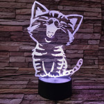 Cica énekel 3D led lámpa
