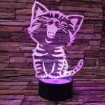 Cica énekel 3D led lámpa