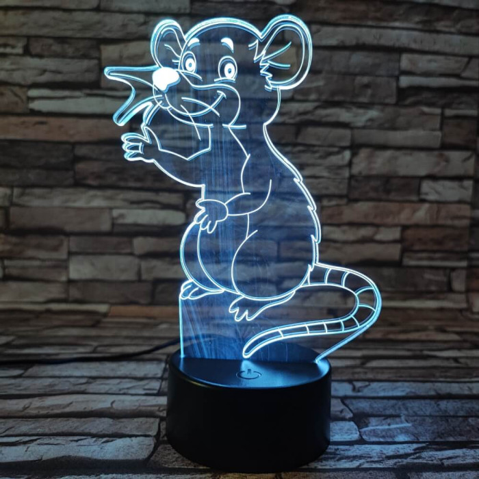 Egérke 3D led lámpa