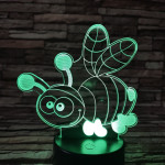 Méhecske 7 színű 3D led lámpa