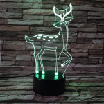 Őz  7 színű 3D led lámpa