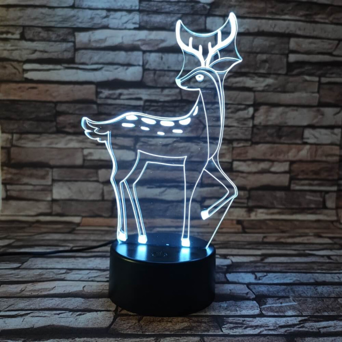 Őz  7 színű 3D led lámpa