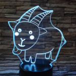 Kecske 7 színű 3D led lámpa