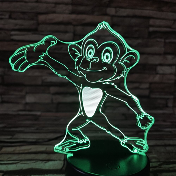 Majom táncol 7 színű 3D led lámpa