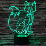 Sálas róka  7 színű 3D led lámpa