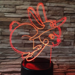 Nyuszi fut  7 színű 3D led lámpa