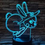 Nyuszi fut  7 színű 3D led lámpa