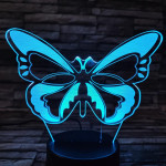 Festői pillangó  7 színű 3D led lámpa