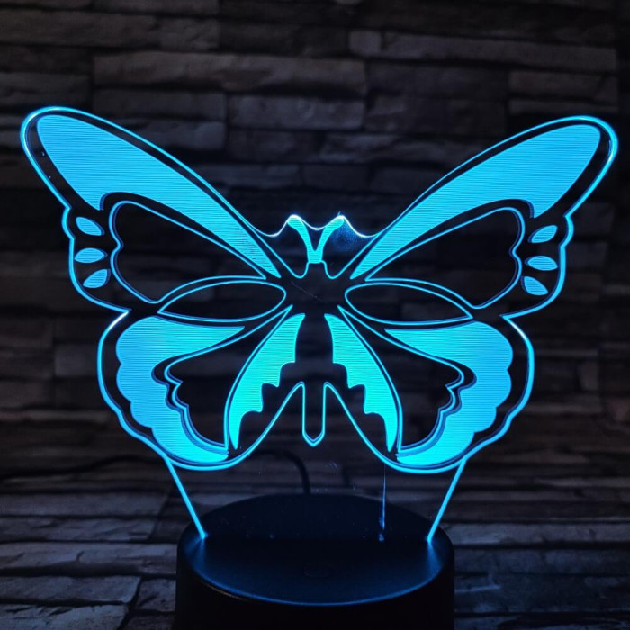 Festői pillangó  7 színű 3D led lámpa