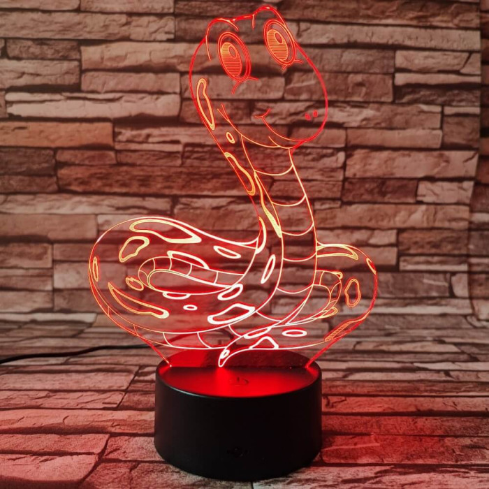Kígyó pajti 7 színű 3D led lámpa