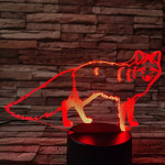 Róka 3 7 színű 3D led lámpa