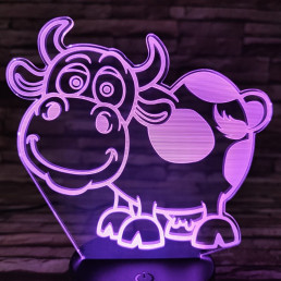 Tehén 7 színű 3D led lámpa